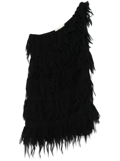 Blumarine fringed georgette mini dress - Black - zdjęcie produktu nr 1