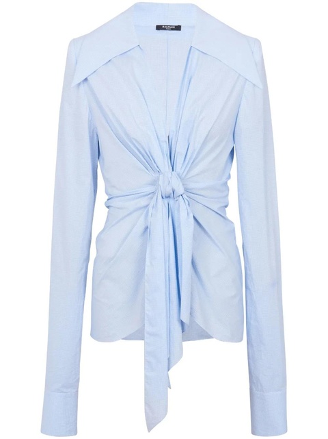 Balmain gingham-check pattern cotton shirt - Blue - zdjęcie produktu nr 1