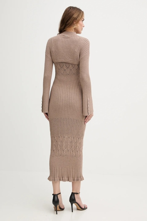 Guess sukienka SHINJU kolor beżowy maxi dopasowana W5BK91 Z4060 - zdjęcie produktu nr 2