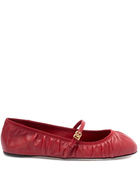 Dolce & Gabbana leather ballerinas - Red - zdjęcie produktu nr 1