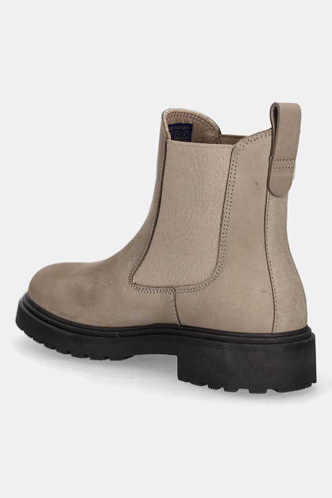 Tommy Hilfiger sztyblety nubukowe TH NUBUCK CLEATED CHELSEA damskie kolor beżowy na platformie FW0FW09041 - zdjęcie produktu nr 2