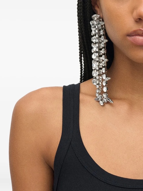 AREA crystal-embellished fringe drop earrings - Silver - zdjęcie produktu nr 2