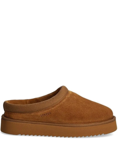 Copenhagen suede platform slippers - Brown - zdjęcie produktu nr 1