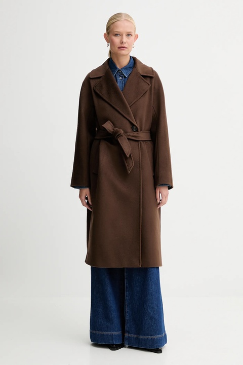 Weekend Max Mara koszula jeansowa OBBIA damska kolor granatowy regular z kołnierzykiem klasycznym 2525116052600 - zdjęcie produktu nr 2