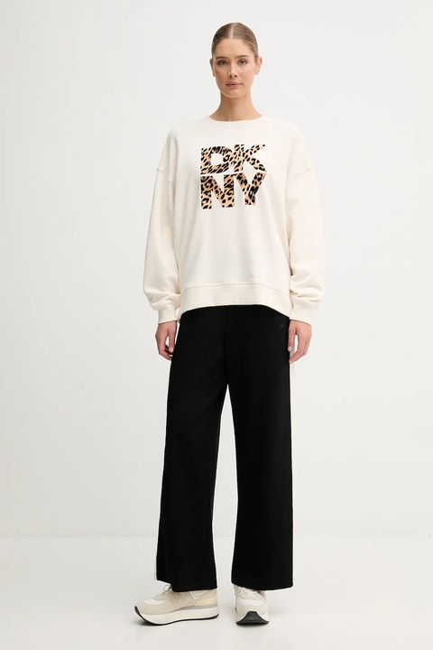 Dkny bluza damska kolor beżowy z nadrukiem DP5T1433 - zdjęcie produktu nr 2