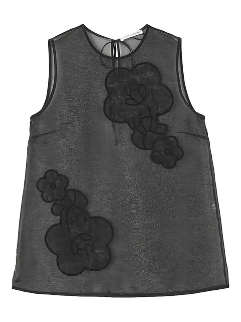 Cecilie Bahnsen Alba flower-embellishment top - Black - zdjęcie produktu nr 1