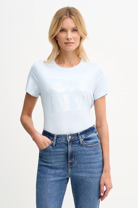 Dkny t-shirt damski kolor niebieski DJ6T1684 - zdjęcie produktu nr 1