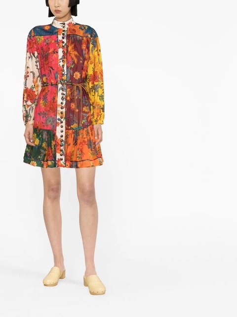 ZIMMERMANN floral-print belted mini dress - Red - zdjęcie produktu nr 2