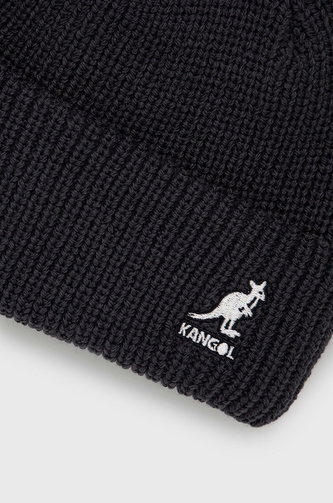 Kangol czapka kolor szary z grubej dzianiny - zdjęcie produktu nr 2