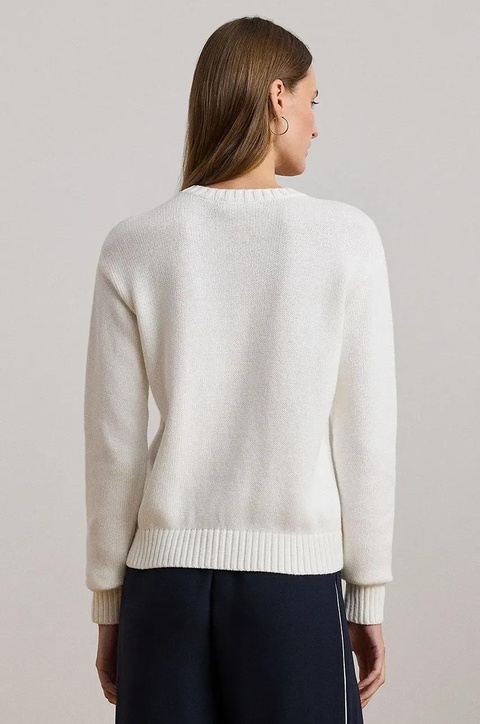 Lauren Ralph Lauren sweter bawełniany kolor biały 200957565 - zdjęcie produktu nr 2