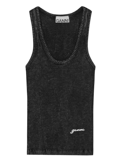 GANNI ribbed tank top - Black - zdjęcie produktu nr 1