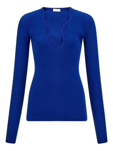 Ferragamo ribbed long-sleeve top - Blue - zdjęcie produktu nr 1