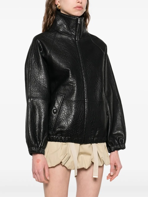 SANDRO textured-leather jacket - Black - zdjęcie produktu nr 2