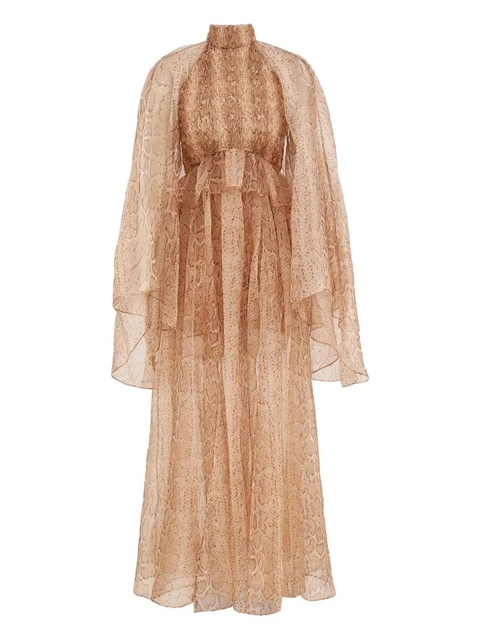 ZIMMERMANN Memento smocked flutter maxi dress - Neutrals - zdjęcie produktu nr 1