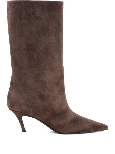 Amina Muaddi pointed-toe stiletto-heel boots - Brown - zdjęcie produktu nr 1