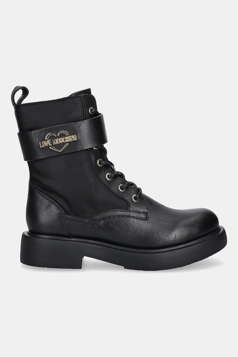 Love Moschino botki damskie kolor czarny na płaskim obcasie JA24024G1NIN100A - zdjęcie produktu nr 1
