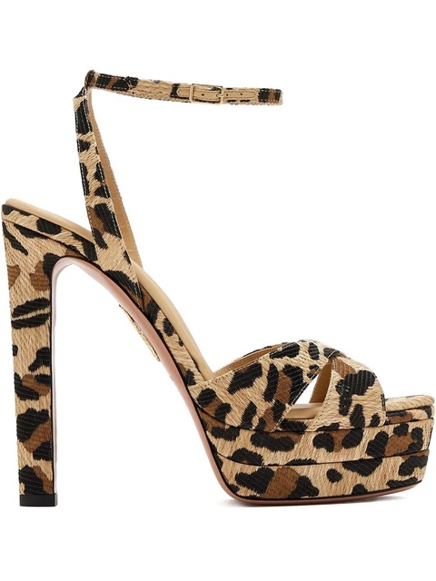 Aquazzura 130mm Divine Plateau heeled sandals - Brown - zdjęcie produktu nr 1