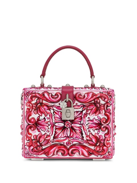 Dolce & Gabbana Dolce Box Majolica-print shoulder bag - Pink - zdjęcie produktu nr 1