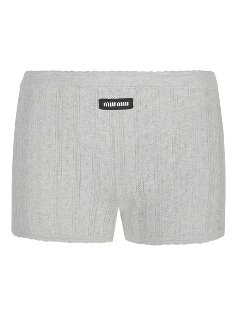 Miu Miu ribbed knit mini shorts - Grey - zdjęcie produktu nr 1