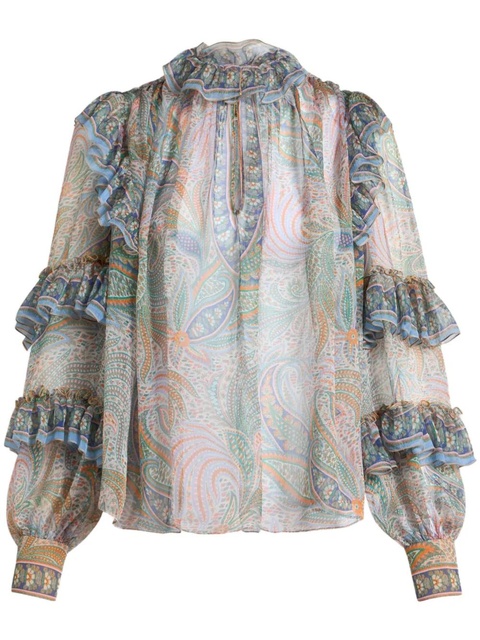 ETRO ruffled silk blouse - White - zdjęcie produktu nr 1