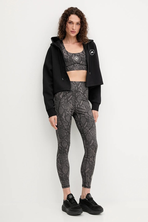adidas by Stella McCartney bluza dresowa kolor czarny z kapturem gładka JD8107 - zdjęcie produktu nr 2