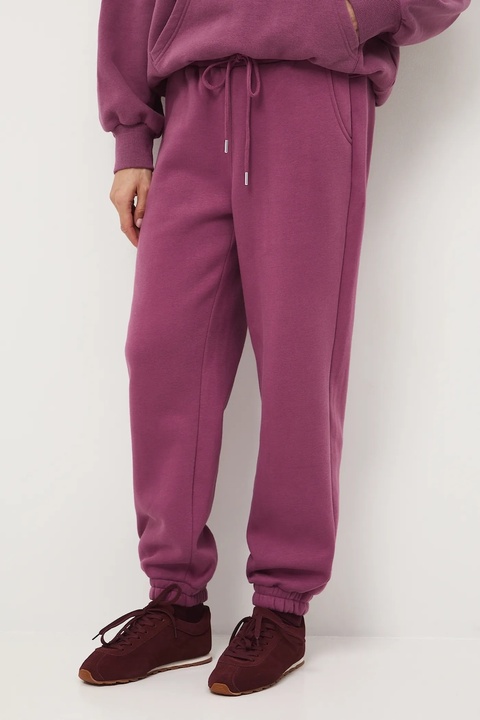Medicine spodnie dresowe damskie kolor fioletowy gładkie - zdjęcie produktu nr 2