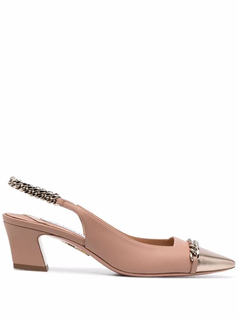 Aquazzura Nikki slingback pumps - Gold - zdjęcie produktu nr 1