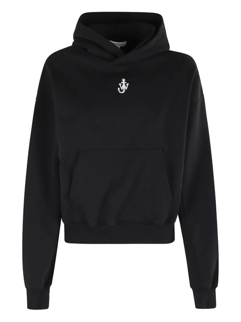JW Anderson logo-embroidered cotton hoodie - Black - zdjęcie produktu nr 2
