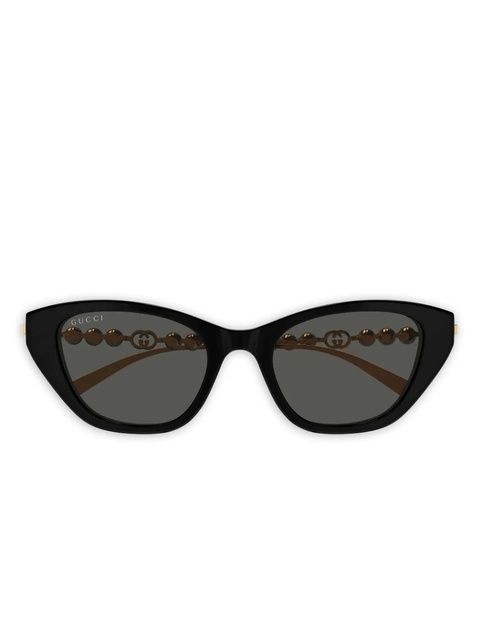 Gucci Eyewear pearl-embellished cat-eye sunglasses - Black - zdjęcie produktu nr 1