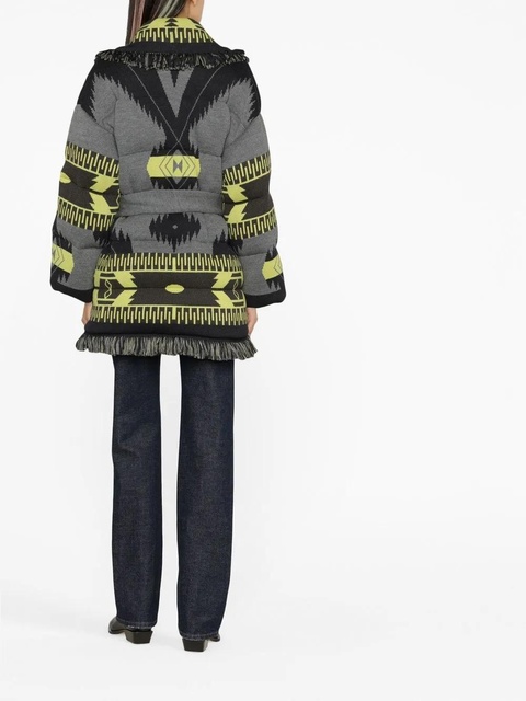 Alanui Icon jacquard belted puffer jacket - Grey - zdjęcie produktu nr 2