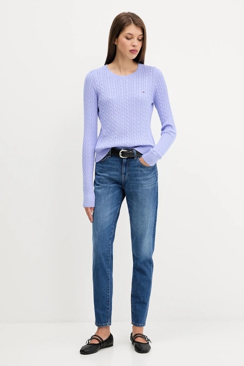 Tommy Jeans sweter bawełniany damski lekki DW0DW22165 - zdjęcie produktu nr 2