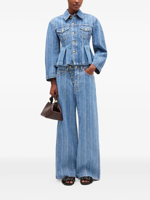 GANNI pleated denim jacket - Blue - zdjęcie produktu nr 1