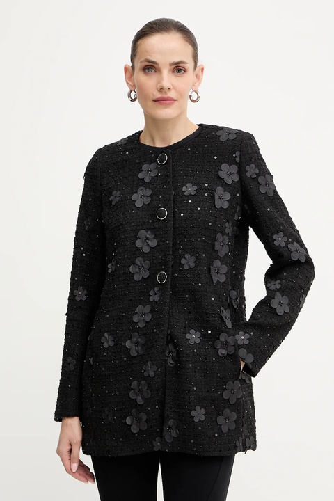 Twinset płaszcz kolor czarny 252TP2400 - zdjęcie produktu nr 1