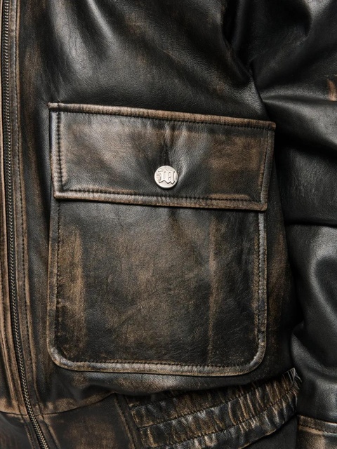 MISBHV front-pocket leather jacket - Black - zdjęcie produktu nr 2