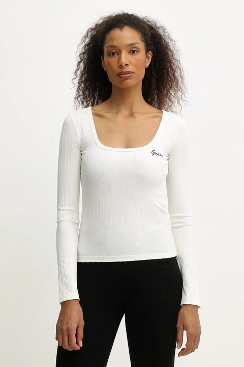 Guess longsleeve FABIA kolor beżowy V5BP03 K1932 - zdjęcie produktu nr 1