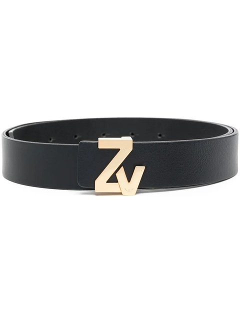 Zadig&Voltaire logo-plaque leather belt - Black - zdjęcie produktu nr 1