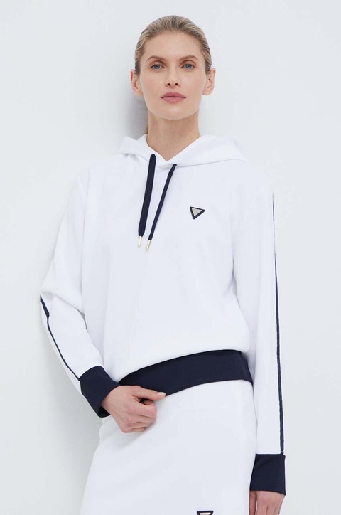 Guess bluza MYLAH damska kolor biały z kapturem wzorzysta V4GQ01 KBFB2 - zdjęcie produktu nr 1