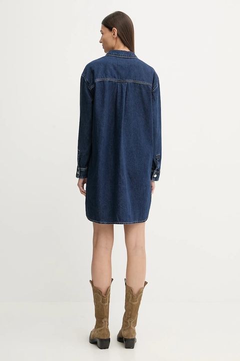 Marc O'Polo sukienka jeansowa kolor granatowy mini prosta 5000007938 - zdjęcie produktu nr 2