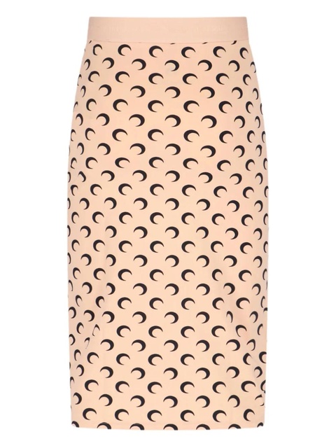Marine Serre moon print midi skirt - Neutrals - zdjęcie produktu nr 2