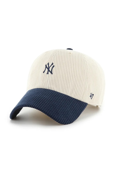47 brand czapka z daszkiem sztruksowa MLB New York Yankees kolor beżowy B-TCBRT17EWS-NTA - zdjęcie produktu nr 1