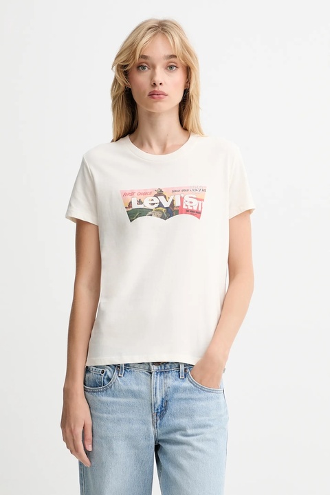Levi's t-shirt bawełniany damski kolor beżowy 17369 - zdjęcie produktu nr 1