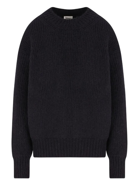 Saint Laurent ribbed crew-neck sweater - Blue - zdjęcie produktu nr 1