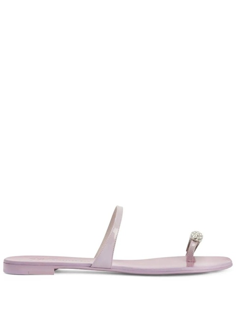 Giuseppe Zanotti crystal-embellished flat slides - Pink - zdjęcie produktu nr 1