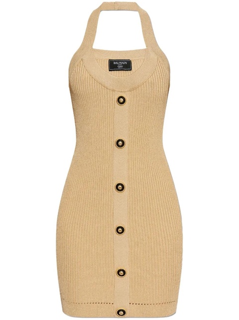 Balmain ribbed mini dress - Neutrals - zdjęcie produktu nr 1