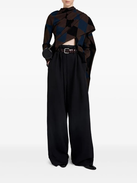 Proenza Schouler diamond-pattern draped top - Brown - zdjęcie produktu nr 2