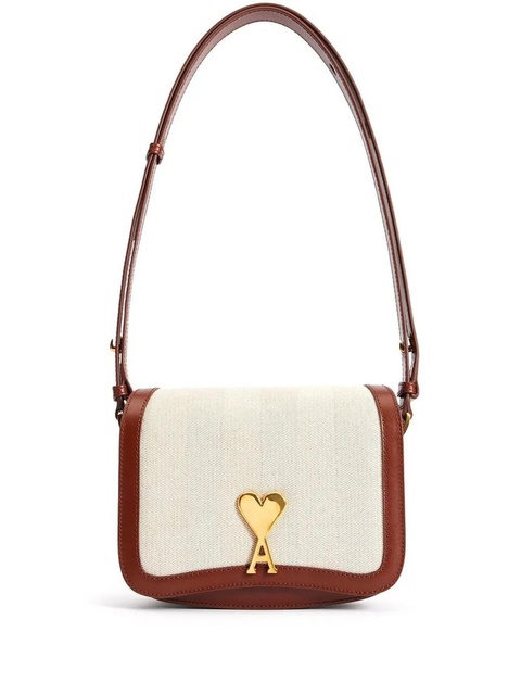 AMI Paris logo-plaque shoulder bag - Brown - zdjęcie produktu nr 1