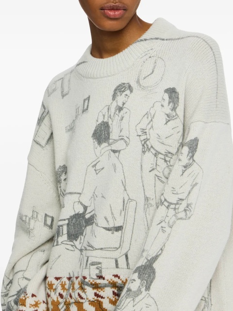 JW Anderson illustration-pattern jumper - Grey - zdjęcie produktu nr 2