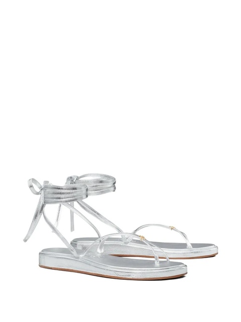 Tory Burch Capri metallic strappy sandals - Silver - zdjęcie produktu nr 2