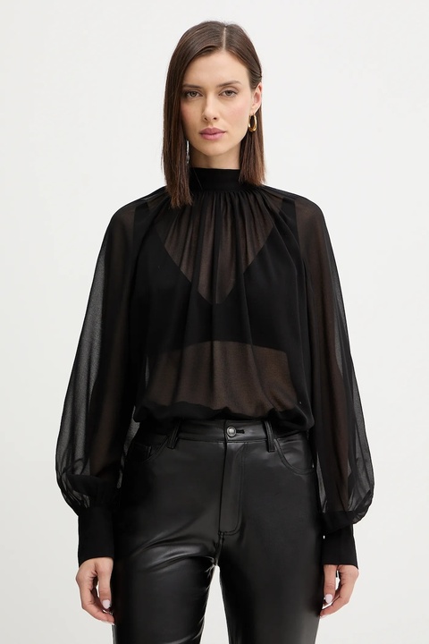 Guess bluzka AUDRINE damska kolor czarny wzorzysta W5BH84 W3022 - zdjęcie produktu nr 1