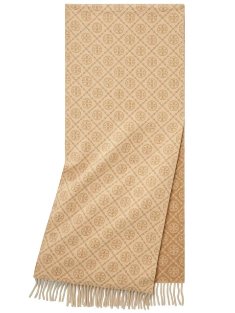 Tory Burch T Monogram scarf - Neutrals - zdjęcie produktu nr 1